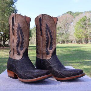 Men's 9EE Black Jack Exotic Cowboy Boots